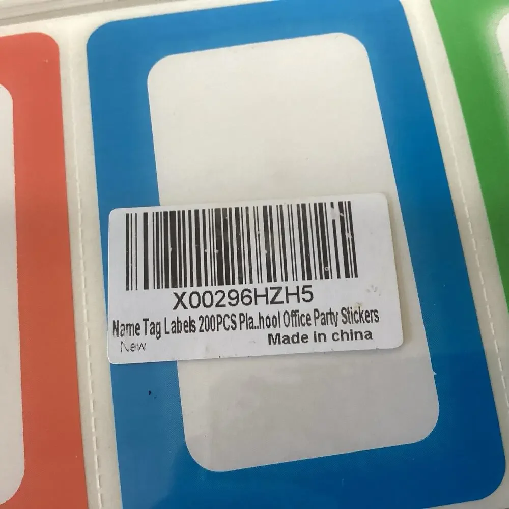 Pack of Colorful Name Tag Labels